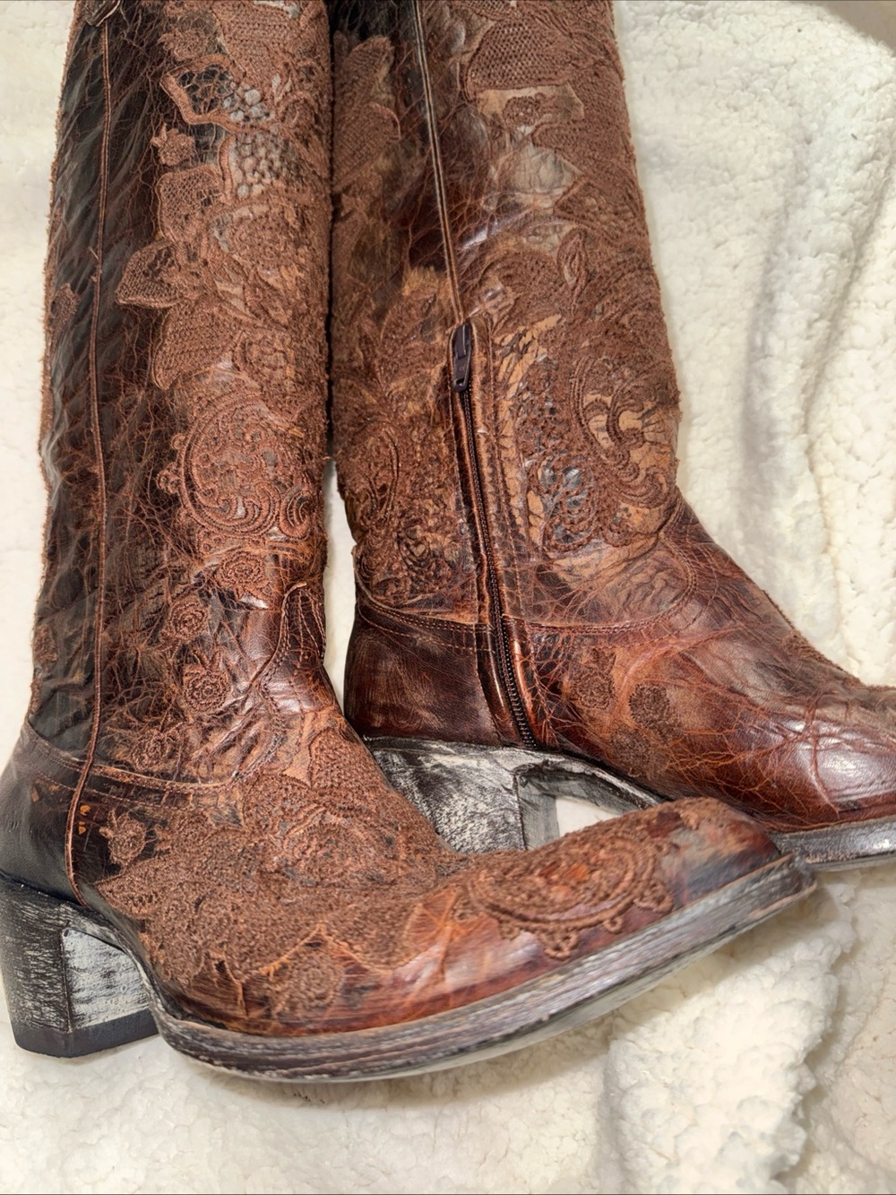 Old Gringo Brown Embroidered Leather Cowgirl Boots size 9.5 - Picture 5 of 12